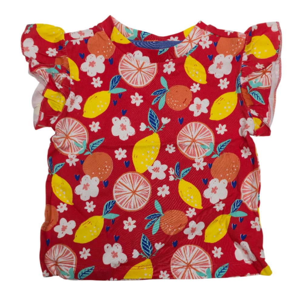 Sovereign Code Girl's Red Citrus Fruit & Floral Print Size: 3T
